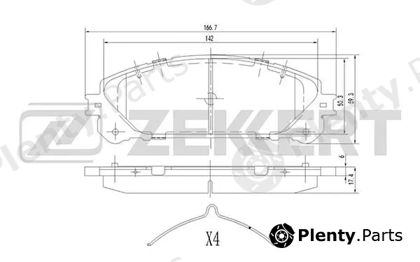 Zekkert BS-1872 — Brake Pad Set, disc brake