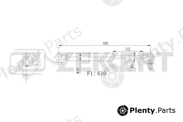 Zekkert GF-2524 — Gas Spring, boot/cargo area