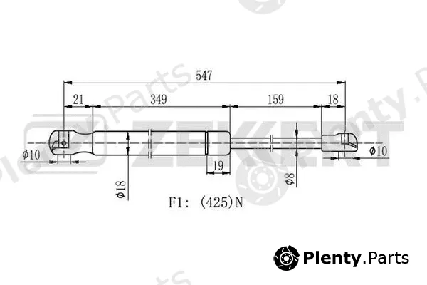 Zekkert GF-2296 — Gas Spring, boot/cargo area