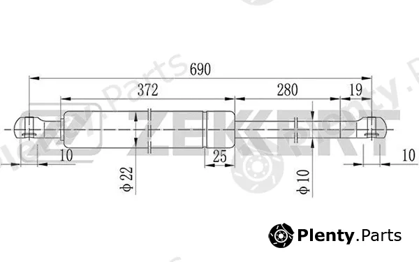 Zekkert GF-1039 — Gas Spring, boot/cargo area