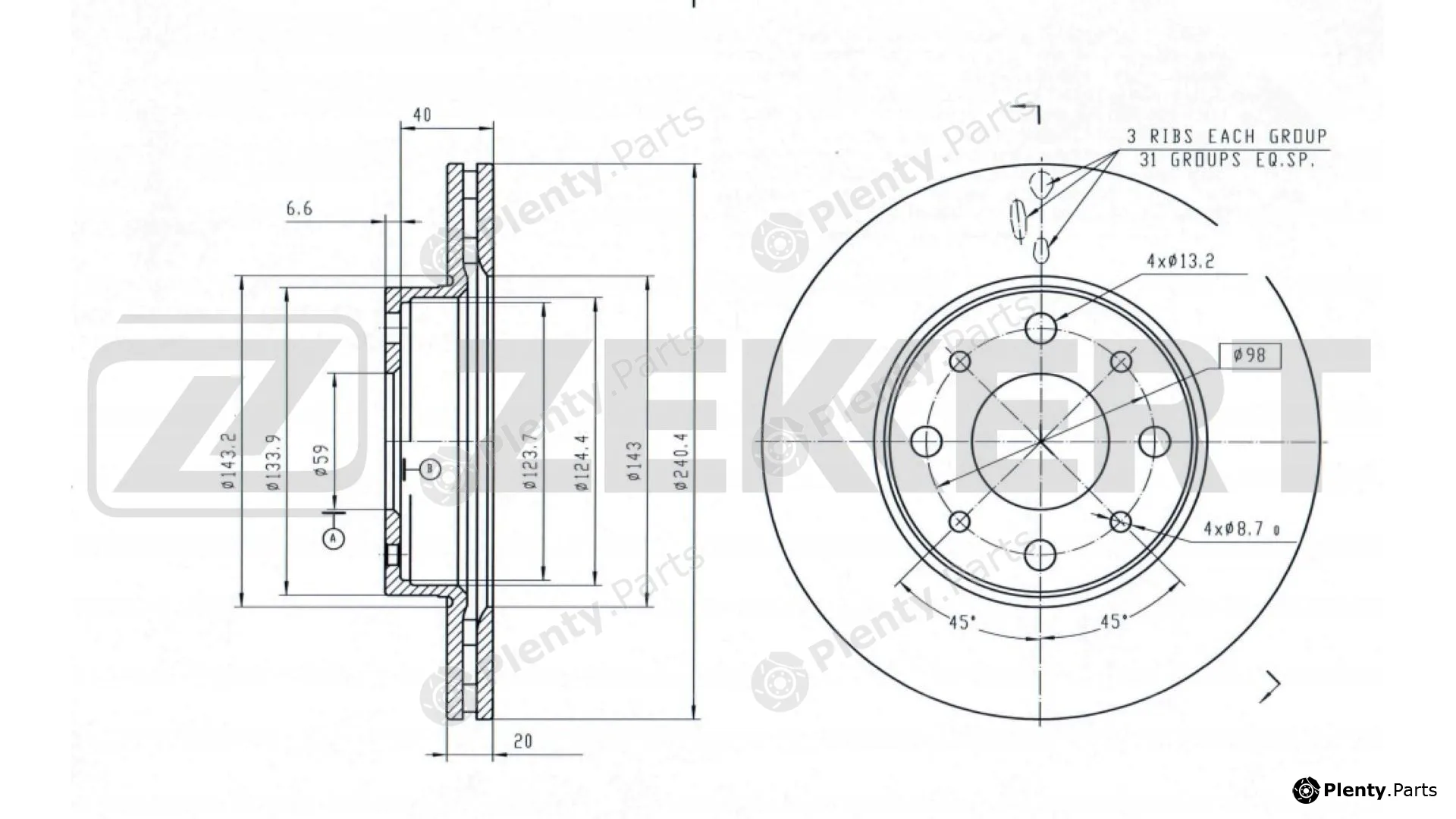 Zekkert BS-6629 — Brake Disc