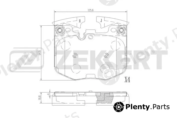 Zekkert BS-1530 — Brake Pad Set, disc brake