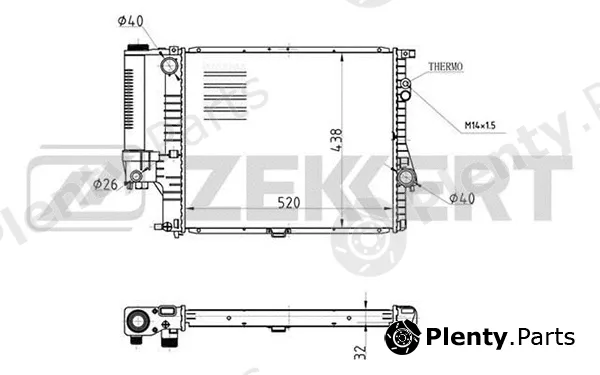 Zekkert MK-1072 — Radiator, engine cooling
