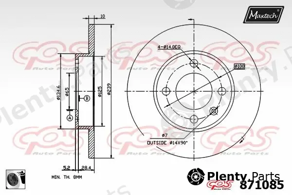 Maxtech 853004 — Brake Disc R+ (Regular Plus)