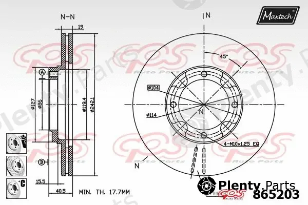 Maxtech 861020 — Brake Disc R+ (Regular Plus)