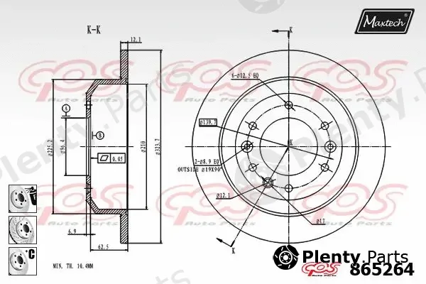 Maxtech 72938031 — Piston, brake caliper