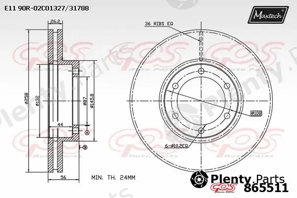 Maxtech 875366 — Brake Disc R+ (Regular Plus)