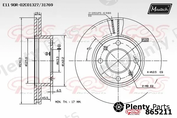Maxtech 865228 — Brake Disc R+ (Regular Plus)