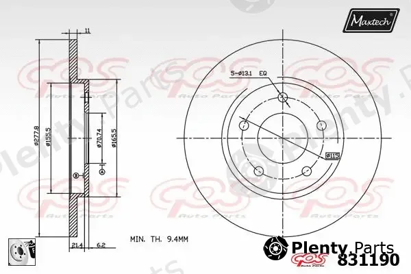 Maxtech 857023 — Brake Disc R+ (Regular Plus)