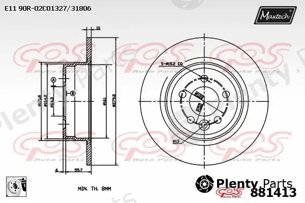 Maxtech 855089 — Brake Disc R+ (Regular Plus)