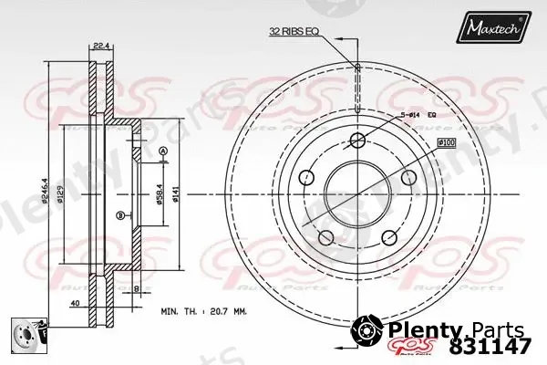 Maxtech 70180068 — Seal, brake caliper piston