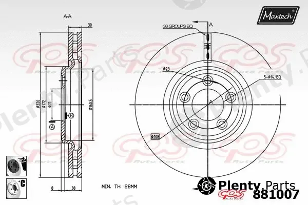 Maxtech 861306 — Brake Disc R+ (Regular Plus)