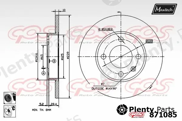 Maxtech 71810014 — Guide Bolt, brake caliper