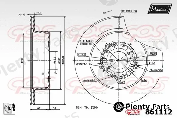 Maxtech 857154 — Brake Disc R+ (Regular Plus)