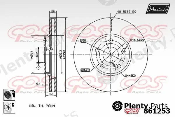 Maxtech 861212 — Brake Disc R+ (Regular Plus)