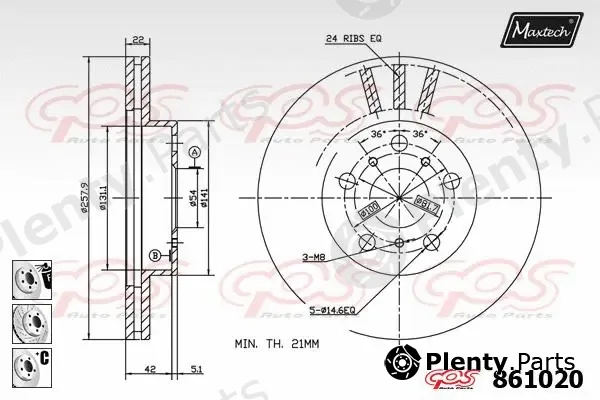 Maxtech 873592 — Brake Disc R+ (Regular Plus)