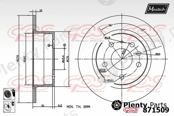 Maxtech 71810192 — Guide Bolt, brake caliper