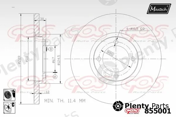 Maxtech 851133 — Brake Disc R+ (Regular Plus)