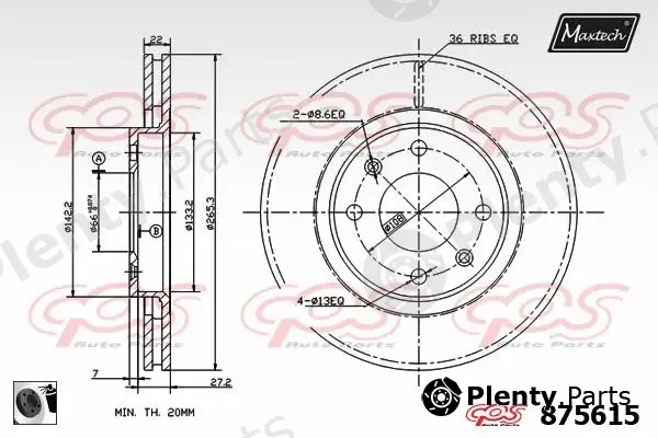 Maxtech 861321 — Brake Disc R+ (Regular Plus)