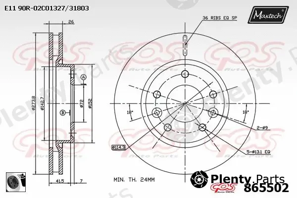 Maxtech C0101613 — Piston Ring