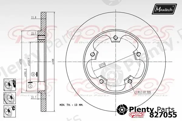 Maxtech 821192 — Brake Disc R+ (Regular Plus)