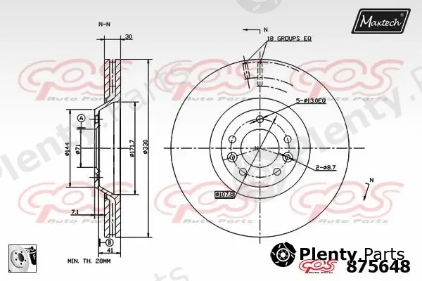 Maxtech 828011 — Brake Drum R+ (Regular Plus)
