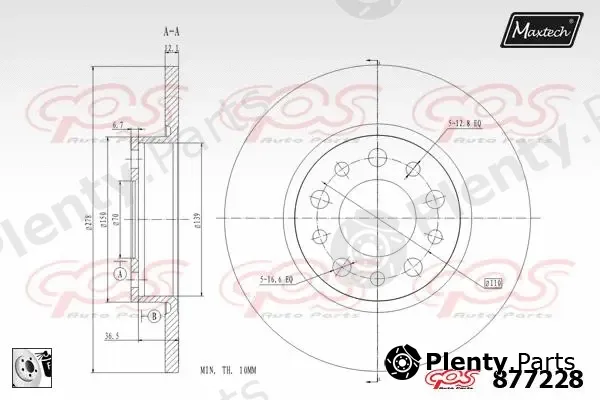 Maxtech 883416 — Brake Disc R+ (Regular Plus)