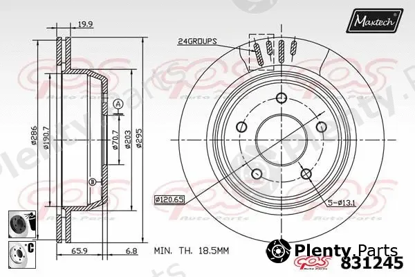 Maxtech 72957042 — Piston, brake caliper