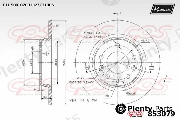Maxtech 72957037 — Piston, brake caliper