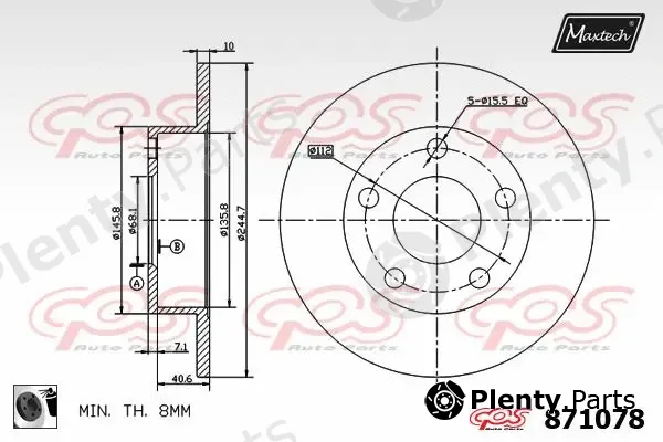 Maxtech 72957017 — Piston, brake caliper