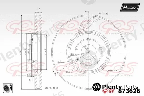 Maxtech 821259 — Brake Disc R+ (Regular Plus)