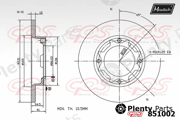 Maxtech 72933003 — Piston, brake caliper