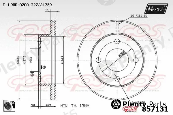 Maxtech 70180049 — Seal, brake caliper piston