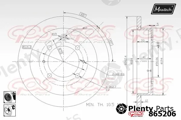 Maxtech 72944012 — Piston, brake caliper