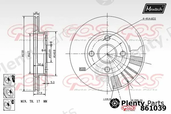 Maxtech 865211 — Brake Disc R+ (Regular Plus)