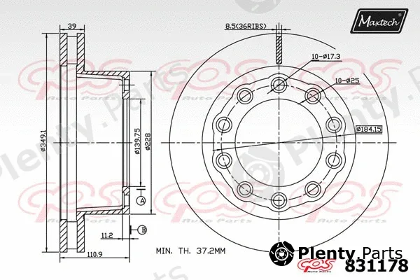 Maxtech 857153 — Brake Disc R+ (Regular Plus)
