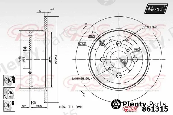 Maxtech 70180377 — Seal, brake caliper piston