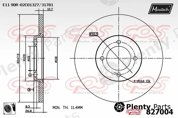 Maxtech 831146 — Brake Disc R+ (Regular Plus)