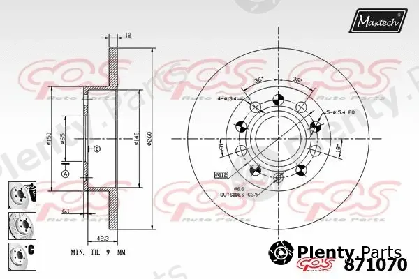 Maxtech 72952006 — Piston, brake caliper