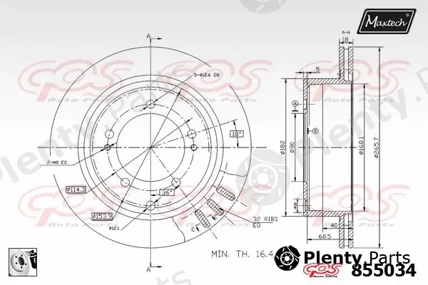 Maxtech 857082 — Brake Disc R+ (Regular Plus)