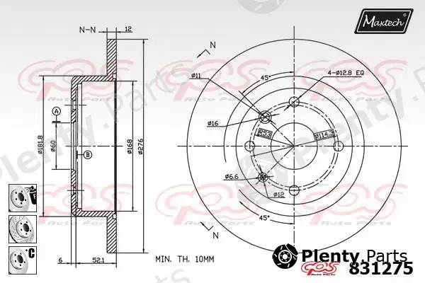 Maxtech 70180341 — Seal, brake caliper piston
