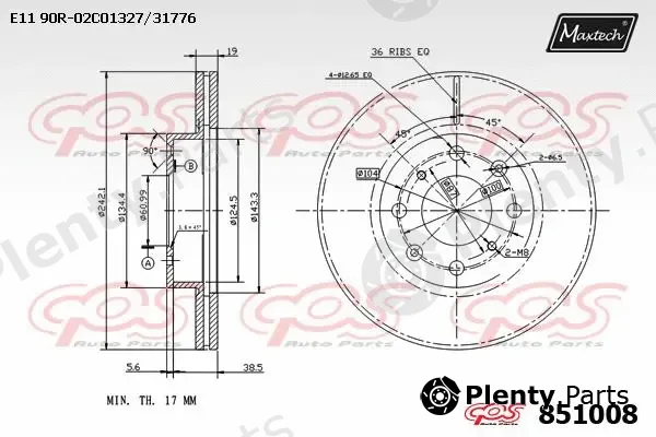 Maxtech A0101009 — Repair Set, piston/sleeve Power Plus