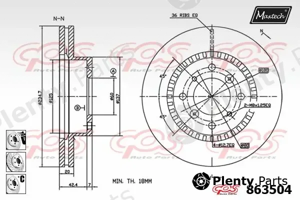 Maxtech 72960029 — Piston, brake caliper