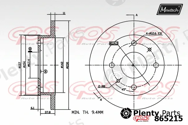 Maxtech 865011 — Brake Disc R+ (Regular Plus)