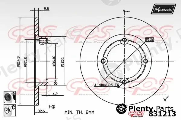 Maxtech 72968007 — Piston, brake caliper
