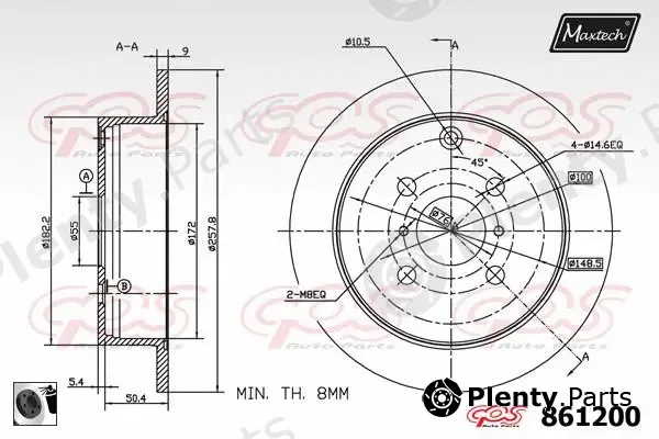 Maxtech 71810049 — Guide Bolt, brake caliper