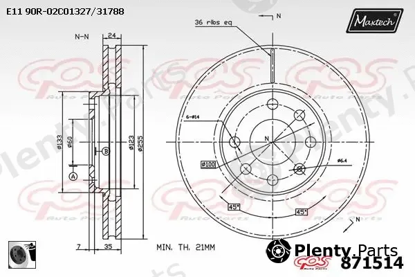 Maxtech 861103 — Brake Disc R+ (Regular Plus)