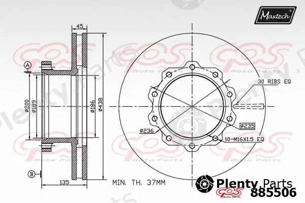 Maxtech 875609 — Brake Disc R+ (Regular Plus)