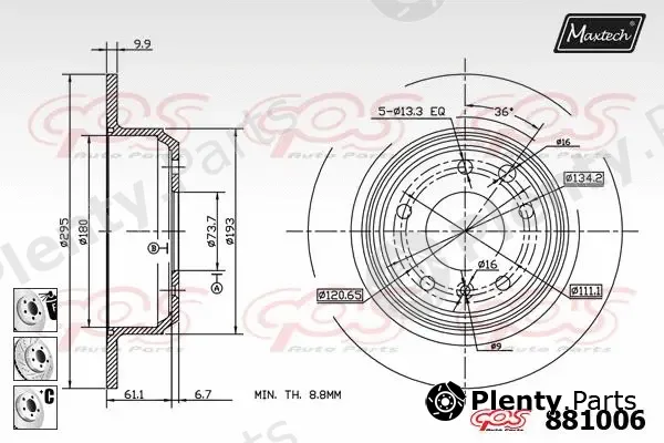 Maxtech 861320 — Brake Disc R+ (Regular Plus)