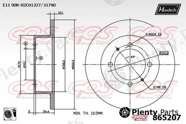 Maxtech 72968004 — Piston, brake caliper